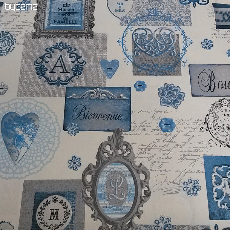 Tissu déco NOSTALGIE bleu