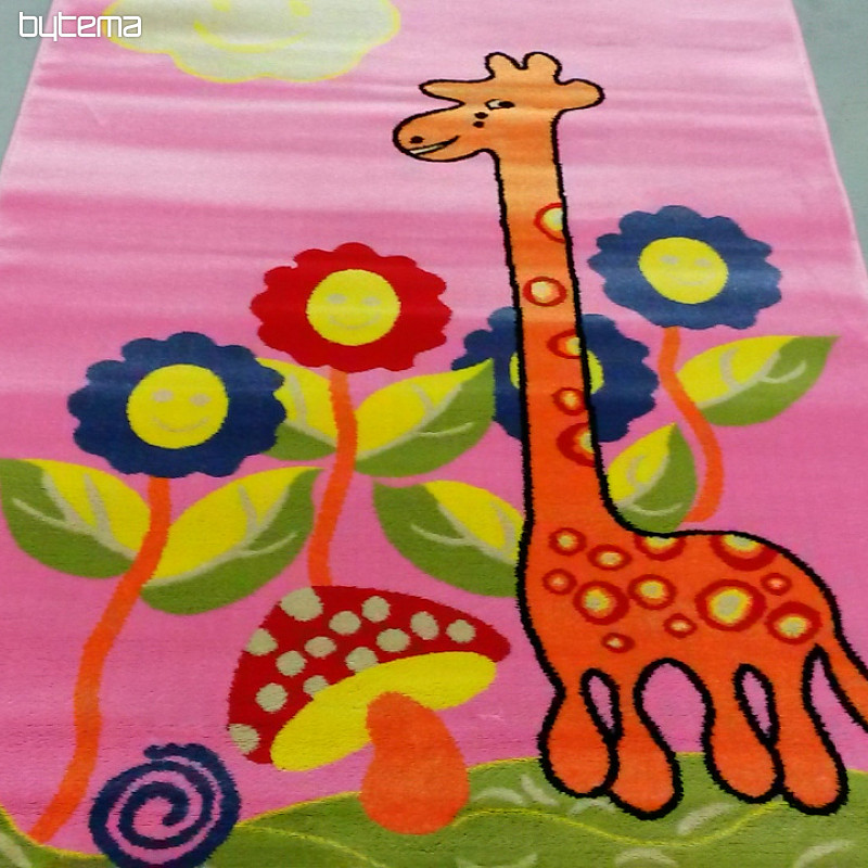 Tapis enfant KIDS GIRAFFE rose