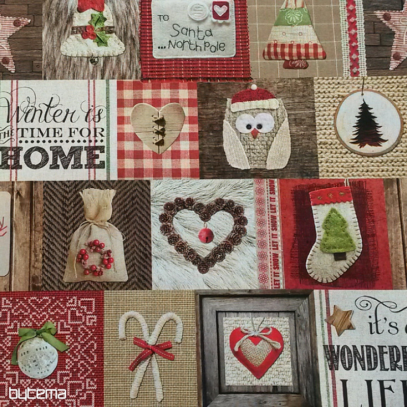 Tissu décoratif NOËL impression numérique 3D