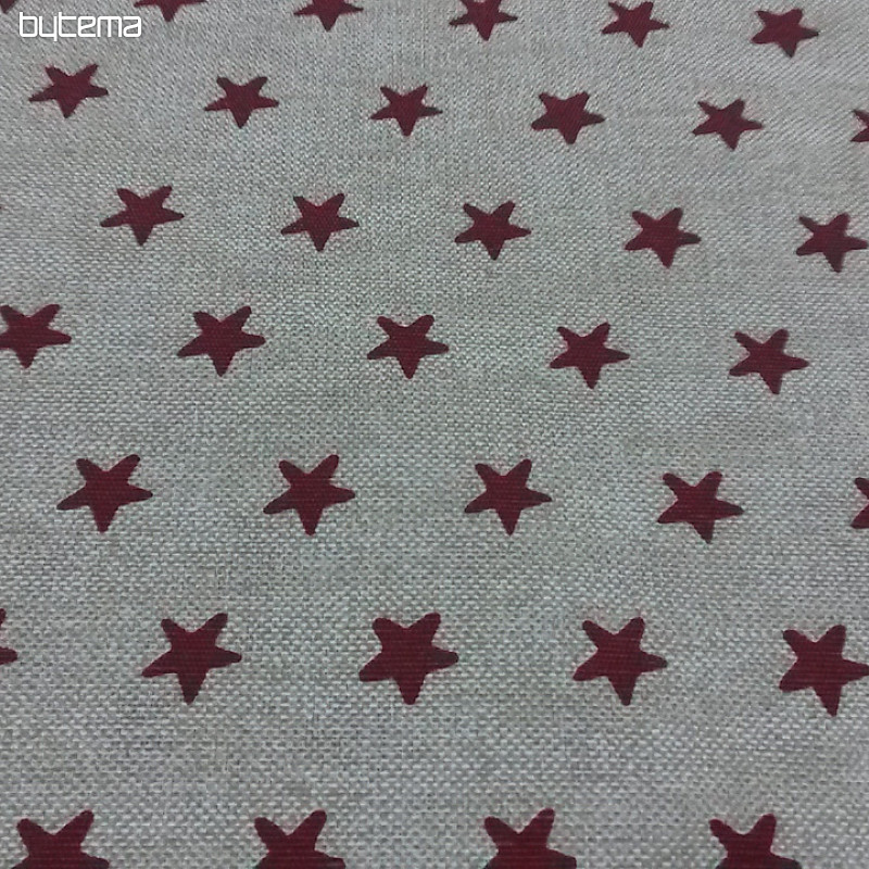 Tissu déco ÉTOILES bordeaux