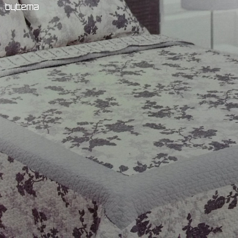 Parure couvre-lit et housses FLEUR GRIS