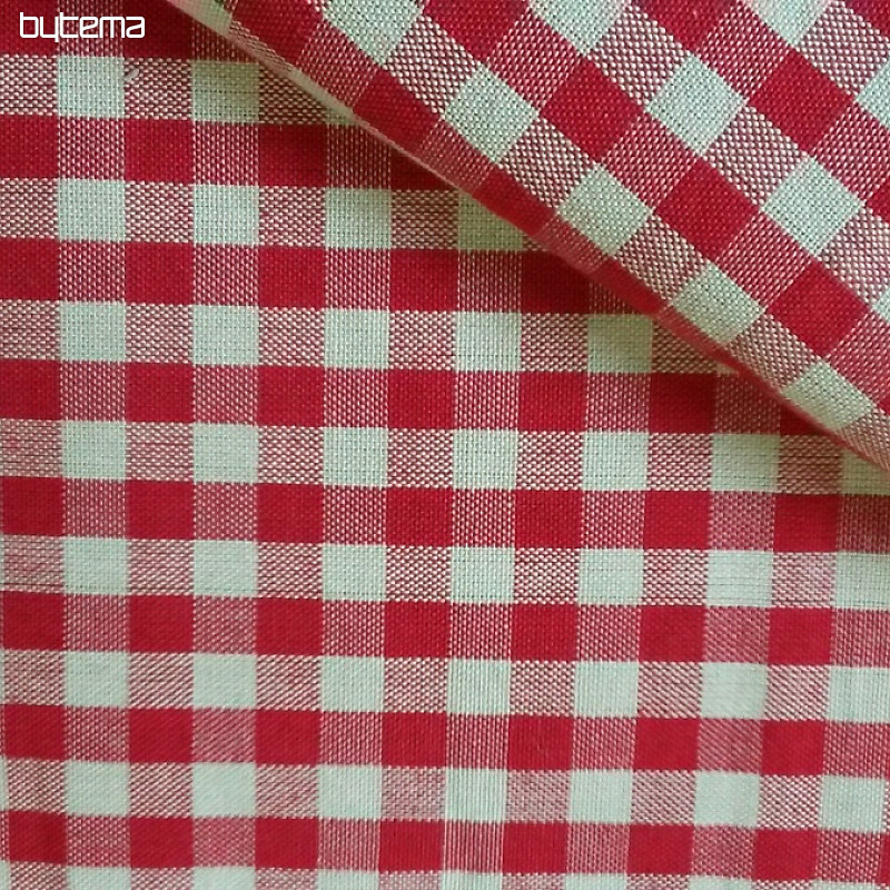Tissu à carreaux MERIGNAC beige/rouge