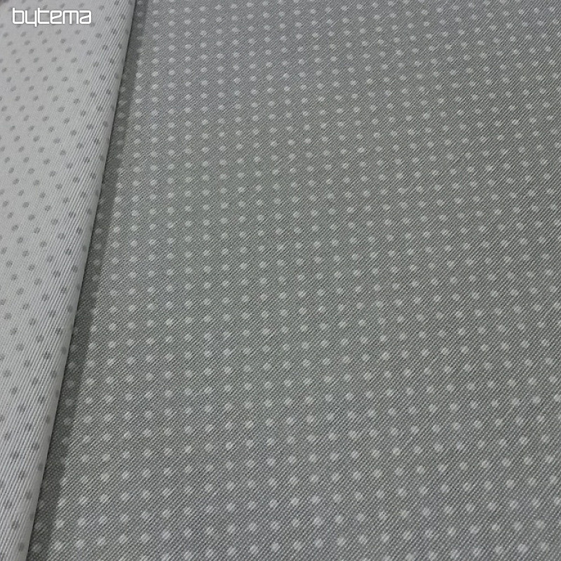 Tissu déco ALBY crème à pois gris