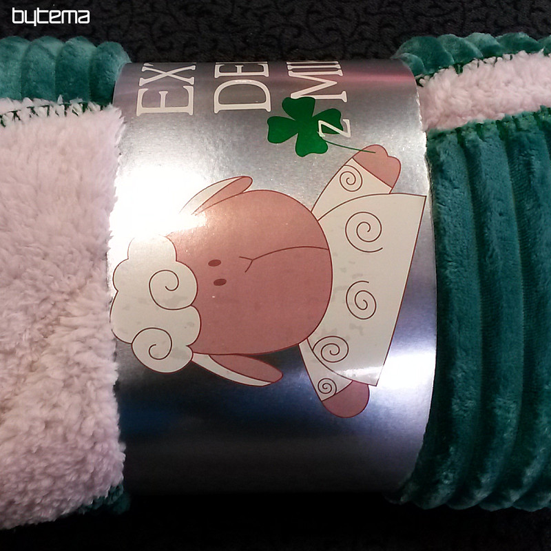 couverture microfibre EXTRA SOFT SHEEP velours côtelé - vert émeraude