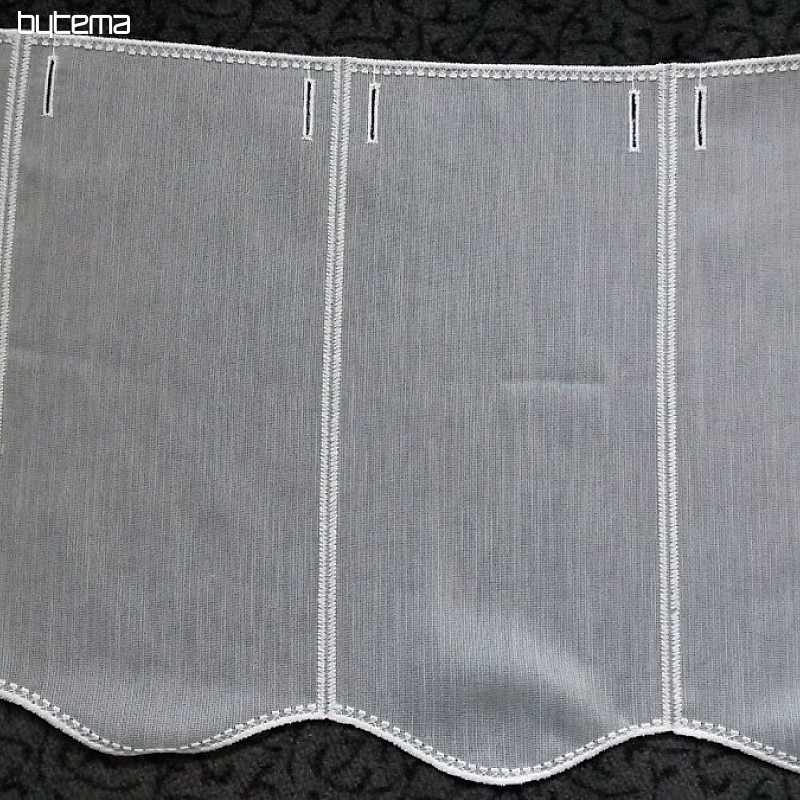Rideau brodé moderne 11497 blanc