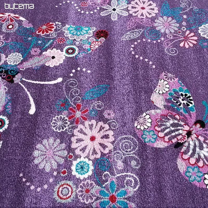 Tapis enfant BELLA Papillons violet