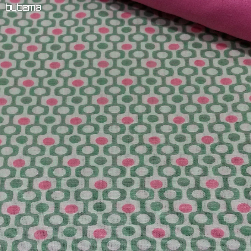 Tissu décoratif PEIXO MENTHE/CORAL