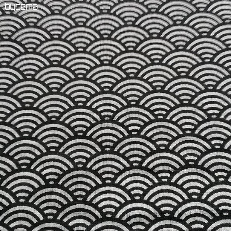 Tissu coton SUSHIS gris foncé