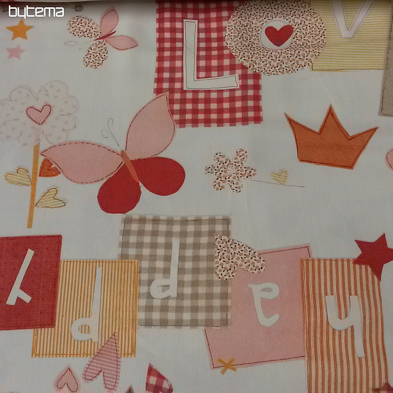 Tissu déco enfant TWIST C01 LOVE orange