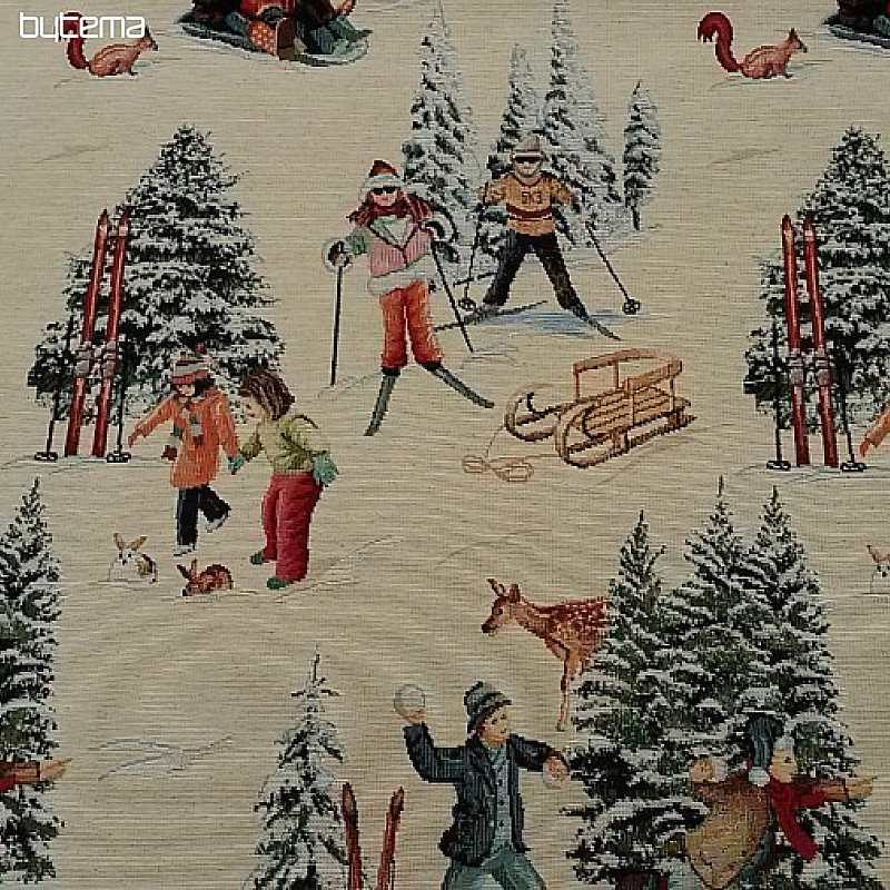 Nappe tapisserie, écharpe SKIEURS