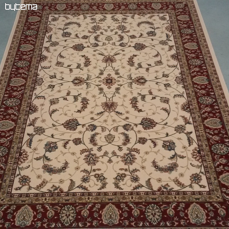Tapis classique en laine ORIENT crème, bordure bordeaux