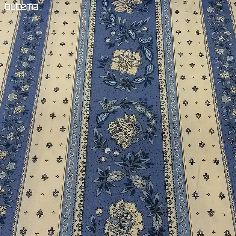 Tissu coton VOLKS rayure bleue