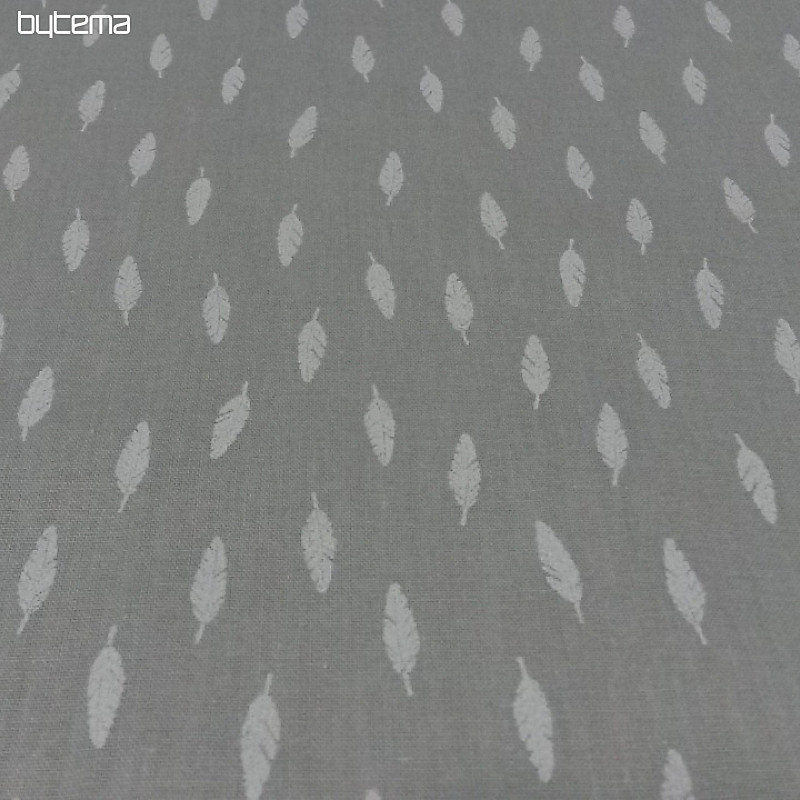 Tissu coton Plume gris