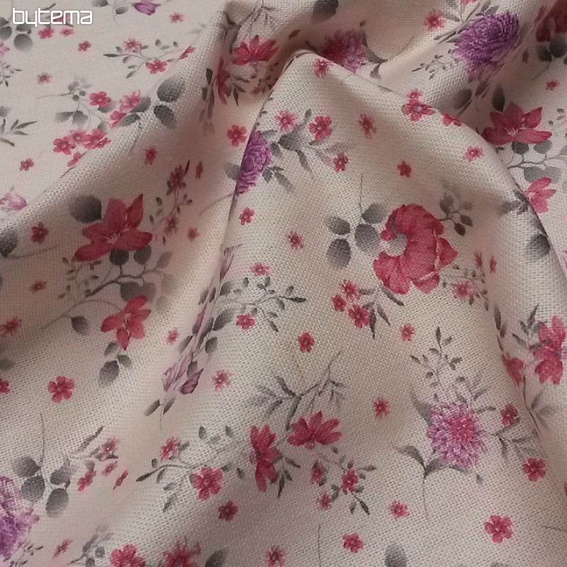 Tissu déco DIVA FLOWERS rose