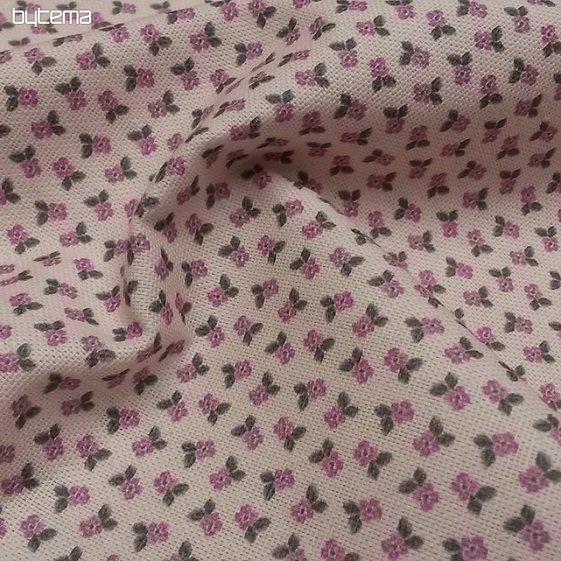 Tissu déco ALBUM DE FLEURS rose