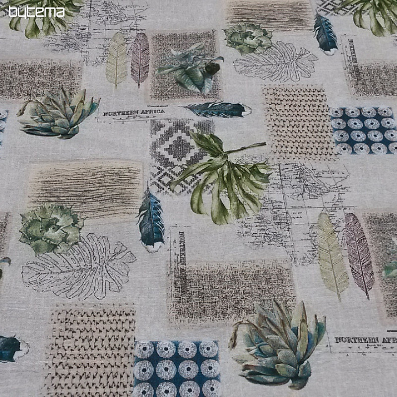 Tissu déco FLORA vert