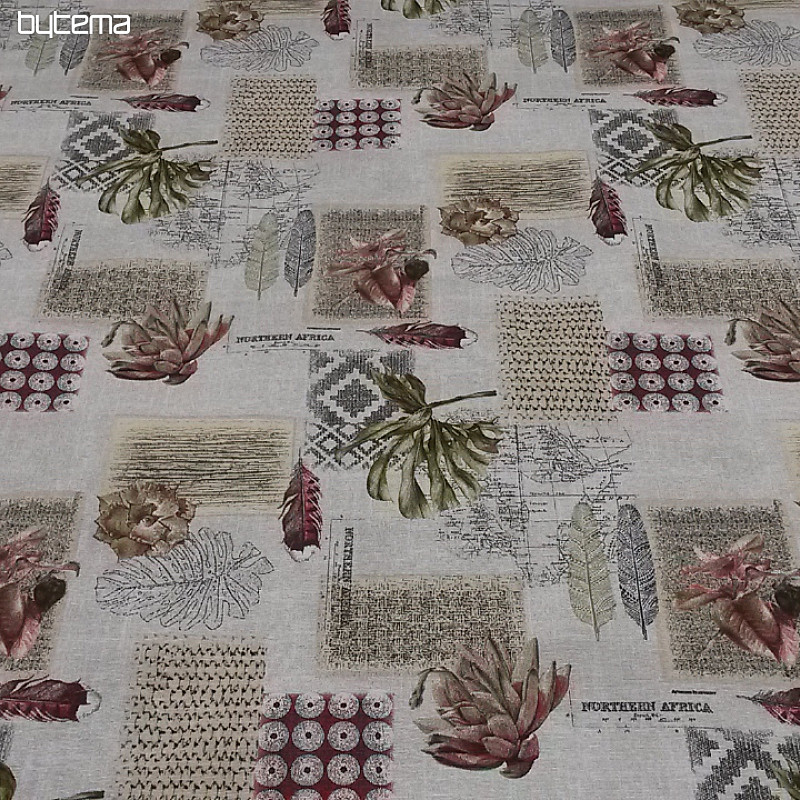 Tissu déco FLORA rouge