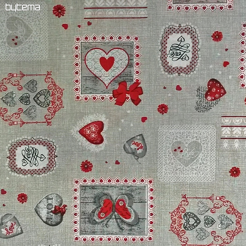 Tissu déco CARLA rouge