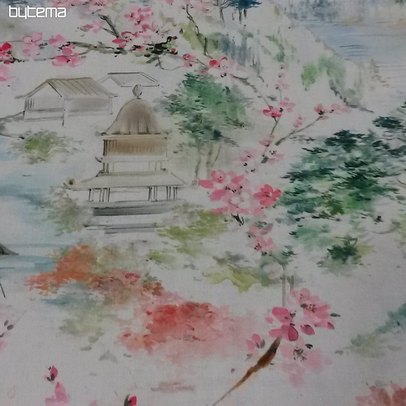 Tissu décoratif MIDORI paysage japonais