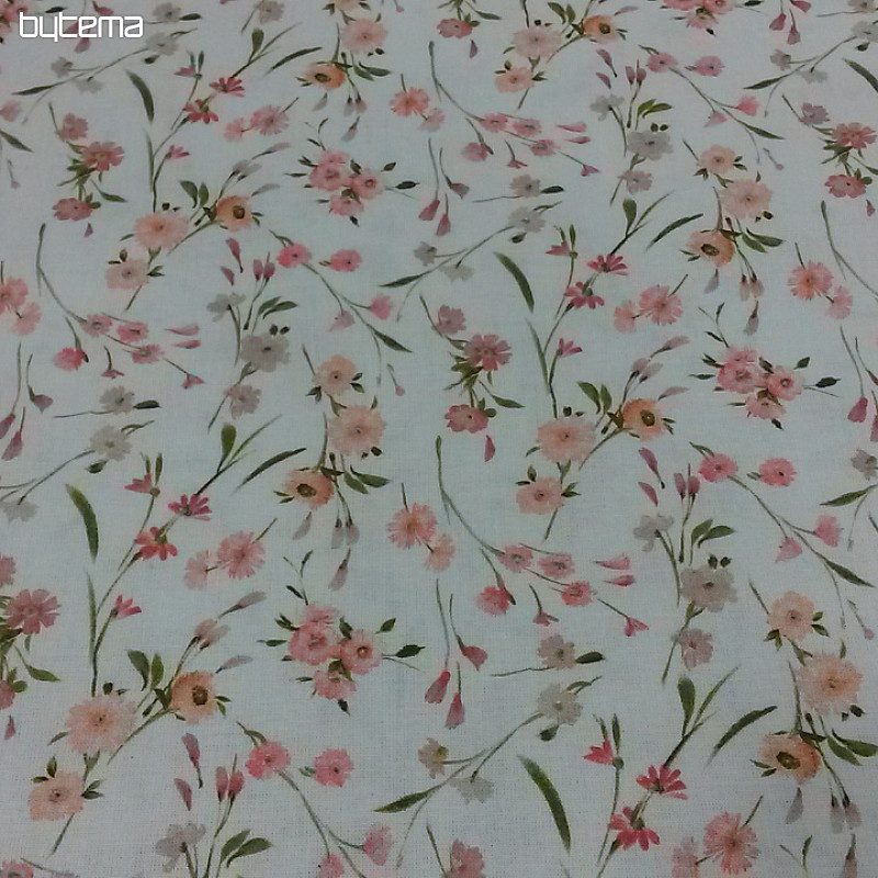 Tissu coton JARDINS C rose