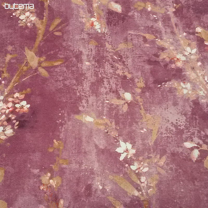 Tissu déco MUHLY fleurs violet