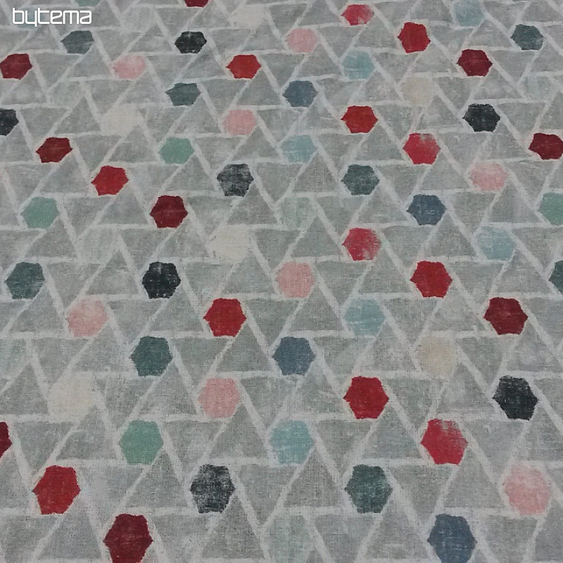 Tissu coton PETI MOKKA GEO rouge