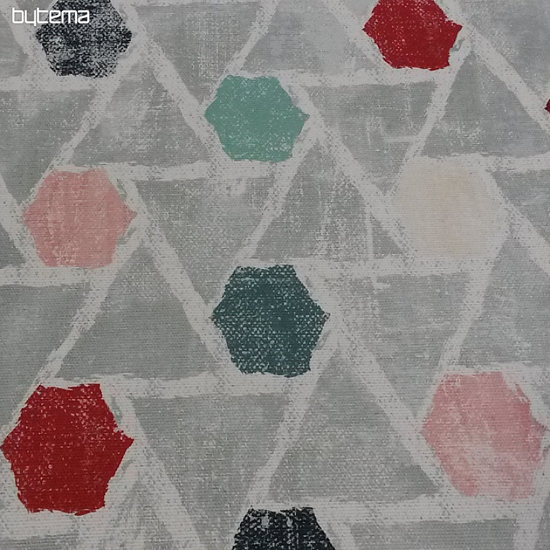 Tissu déco MOKKA GEO 2 rouge