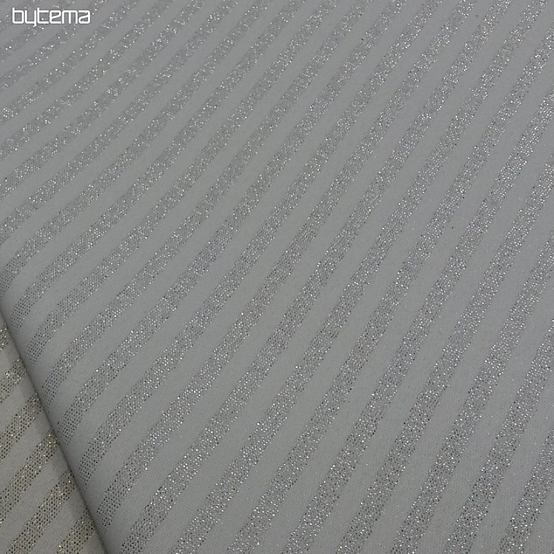 Tissu jacquard déco PRUHY argent nature