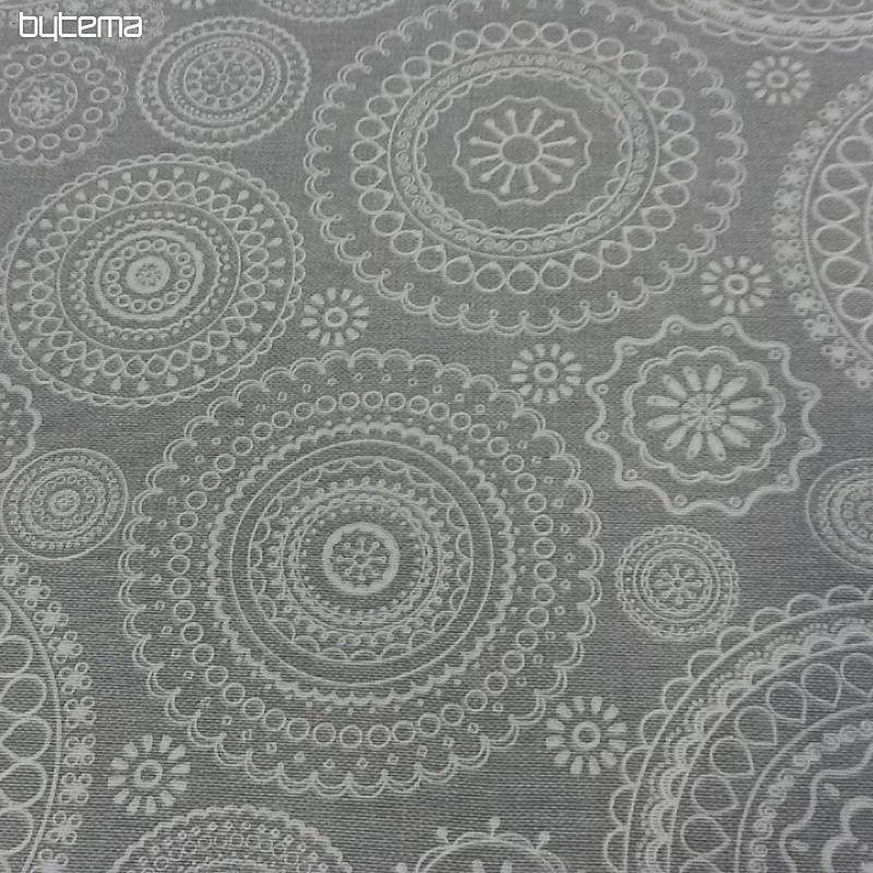 Tissu déco MANDALA FONDO gris