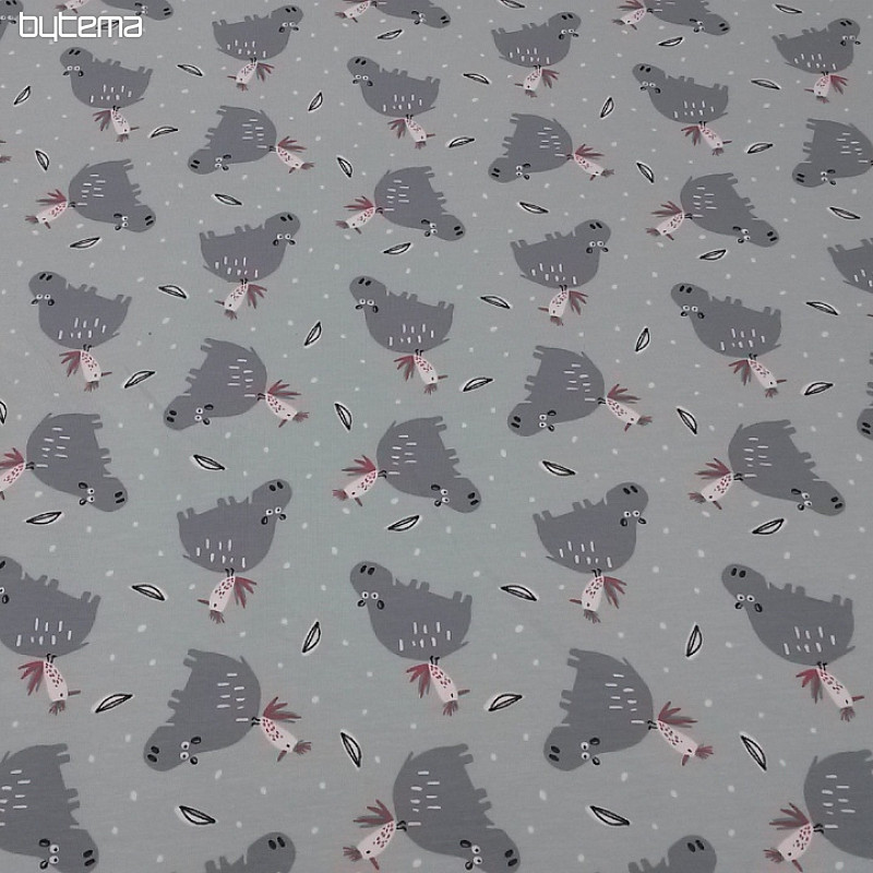 Maille coton imprimé HIPPO HIPIZ mentholé