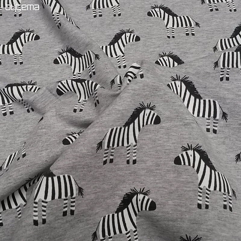 Maille coton imprimé ZEBRA gris