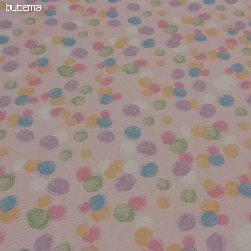 Tissu déco LAMINI à pois rose