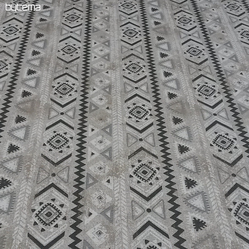 Tissu décoratif TULUM MAYA gris-noir