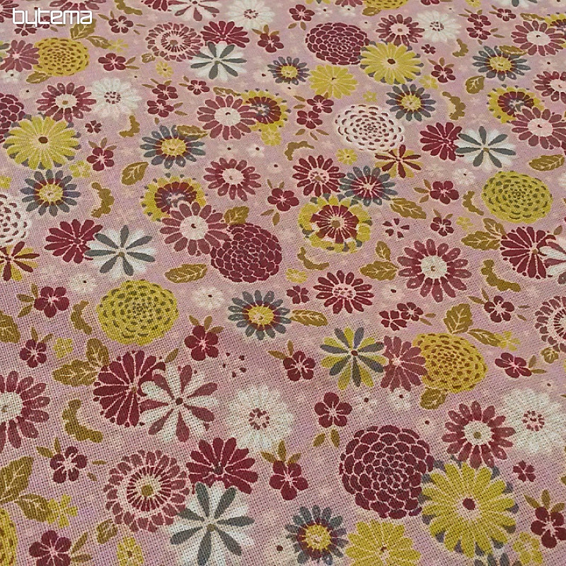 Tissu coton MISAKI fleurs fuchsia