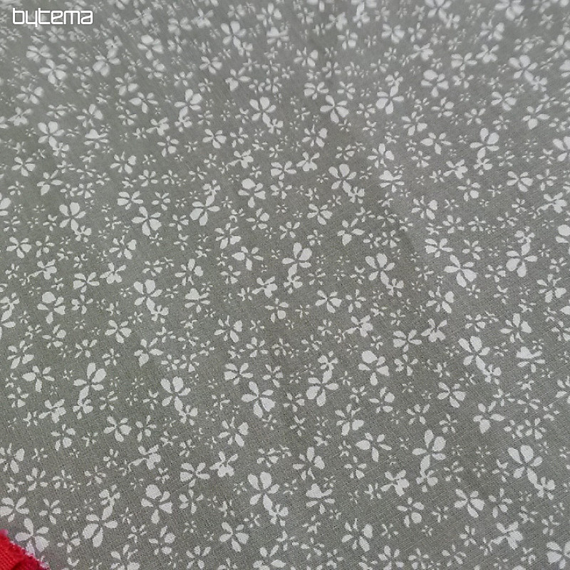 Tissu coton FLEURS kaki