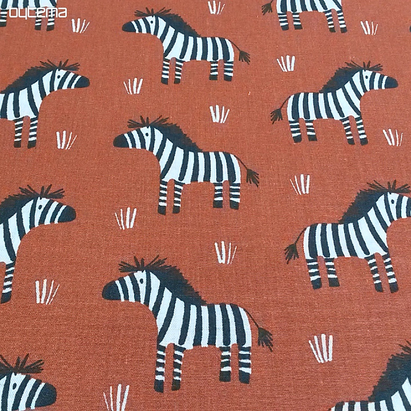 Tissu coton ZEBRA marron