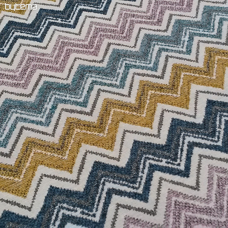 tissu de revêtement LUSA zik zak moutarde
