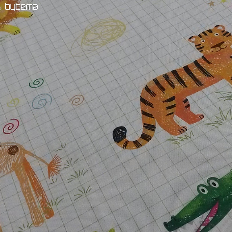 Tissu déco enfant ZOO dessin animé
