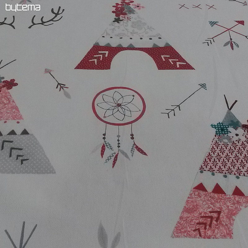 Tissu déco enfant TYPÍ rouge