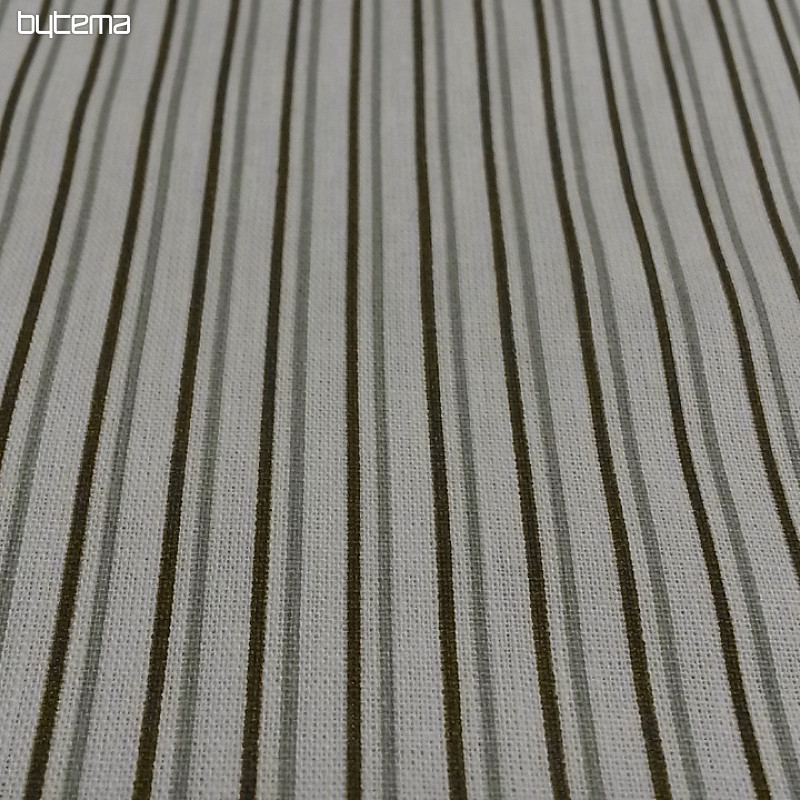 Tissu en coton STRIP marron menthe