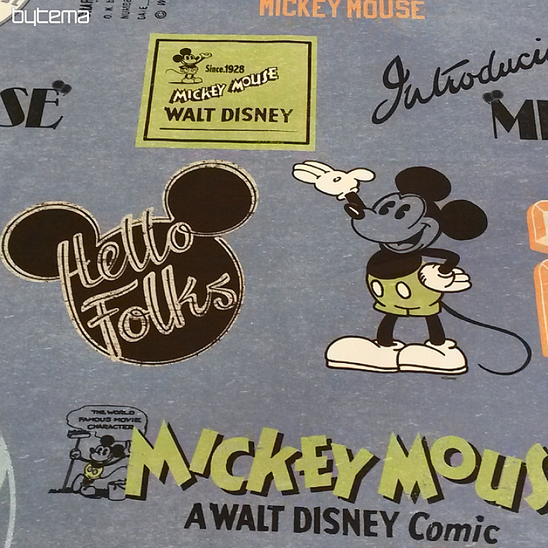 Tissu déco enfant MICKEY MOUSE bleu
