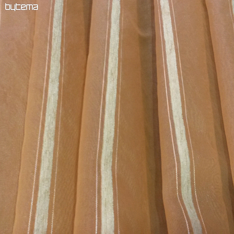 Rideau - organza et chenille ocre