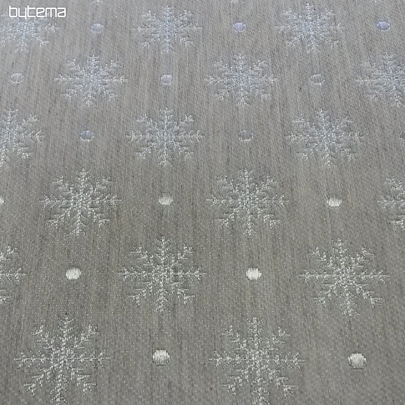 Tissu de décoration de Noël pour nappe Flake beige 002 largeur 280