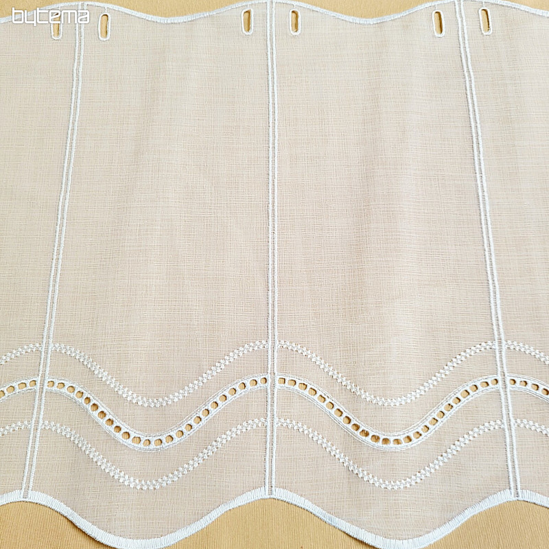 Rideau brodé moderne V52 blanc