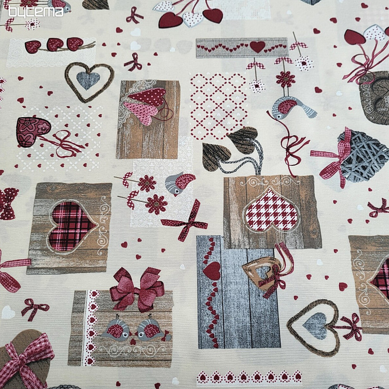 Tissu déco TM PATCHWORK bordeaux