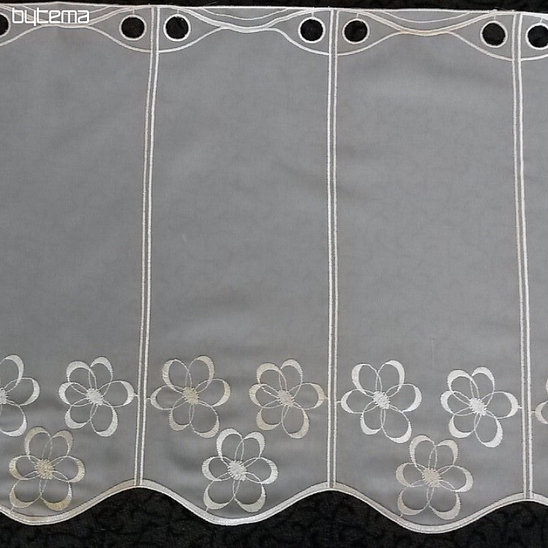 Rideau vitrail brodé V2914 blanc