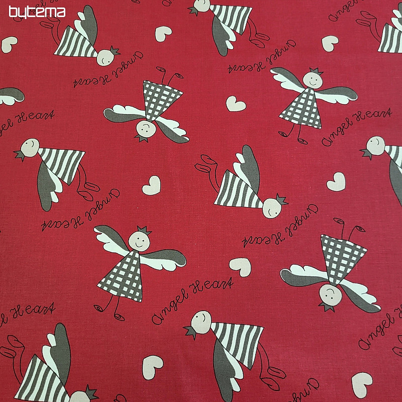 Tissu décoratif ANĚL bordeaux