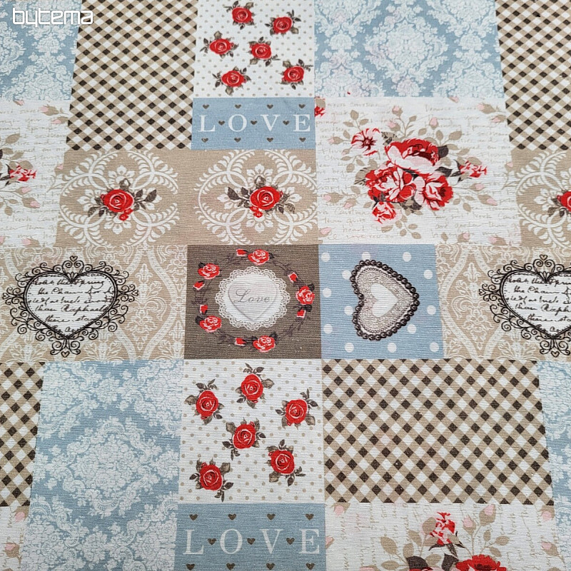 Tissu déco LIA patchwork beige