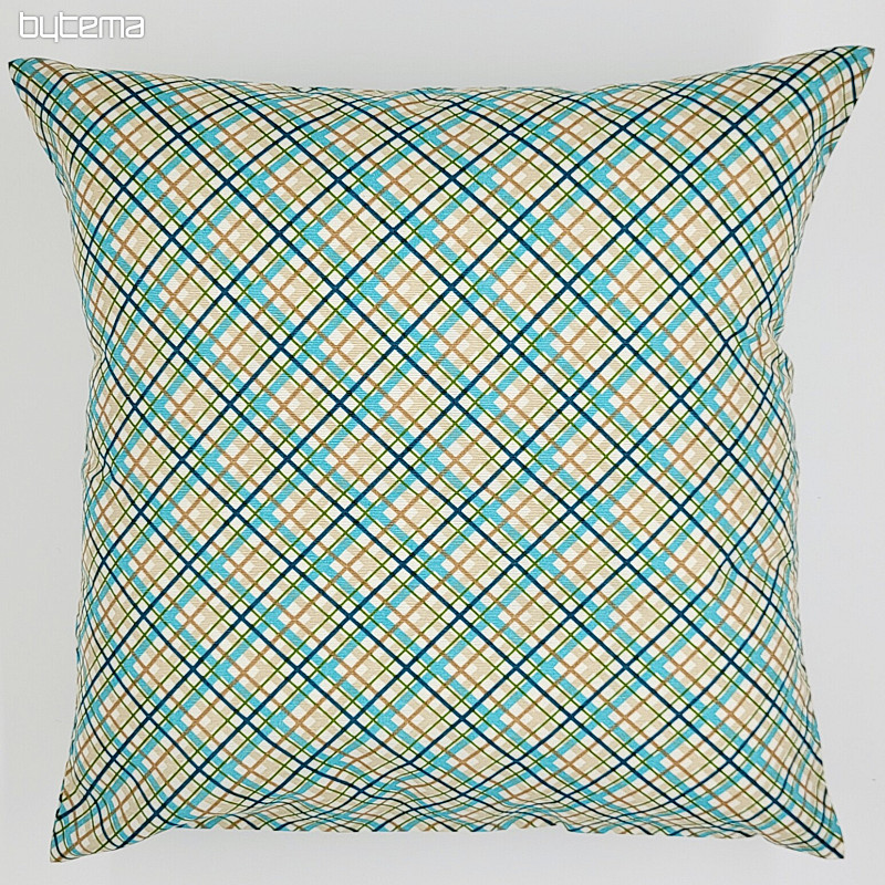 Housse de coussin déco EUGEN marron turquoise