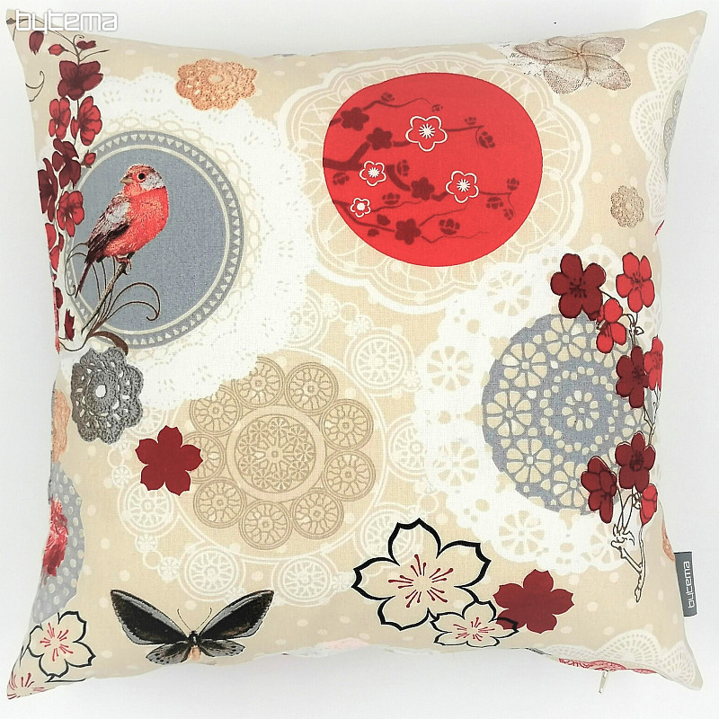 Housse de coussin déco FLOW ROUGE